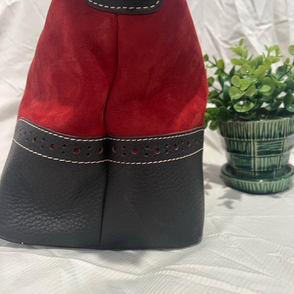 Dooney & Bourke Red and Black Hobo Bag - Picture 2 of 5